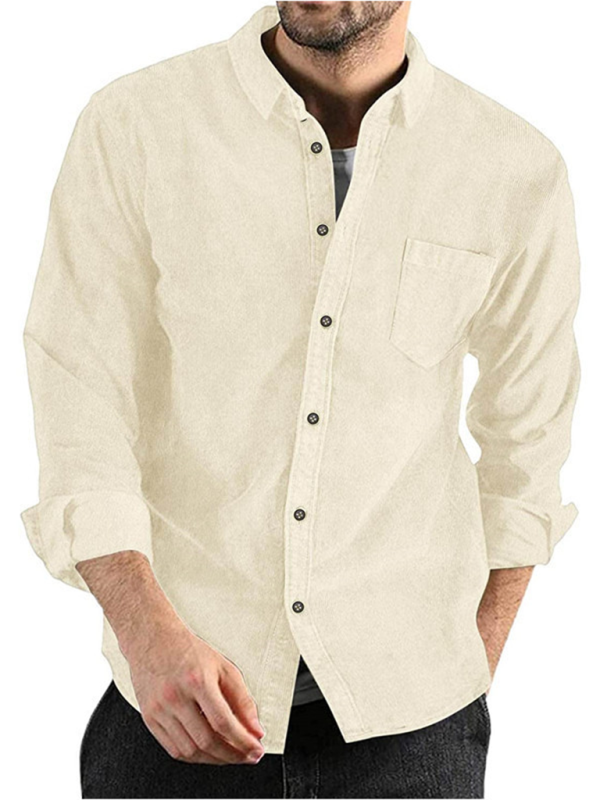 Chic Corduroy Lapel Jacket: Cozy Long-Sleeved Casual Elegance - MENLL
